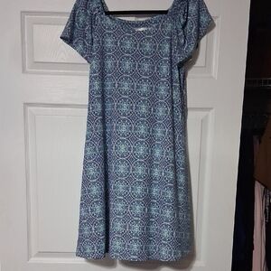 Signature by Robbie Bee Blue and White Dress